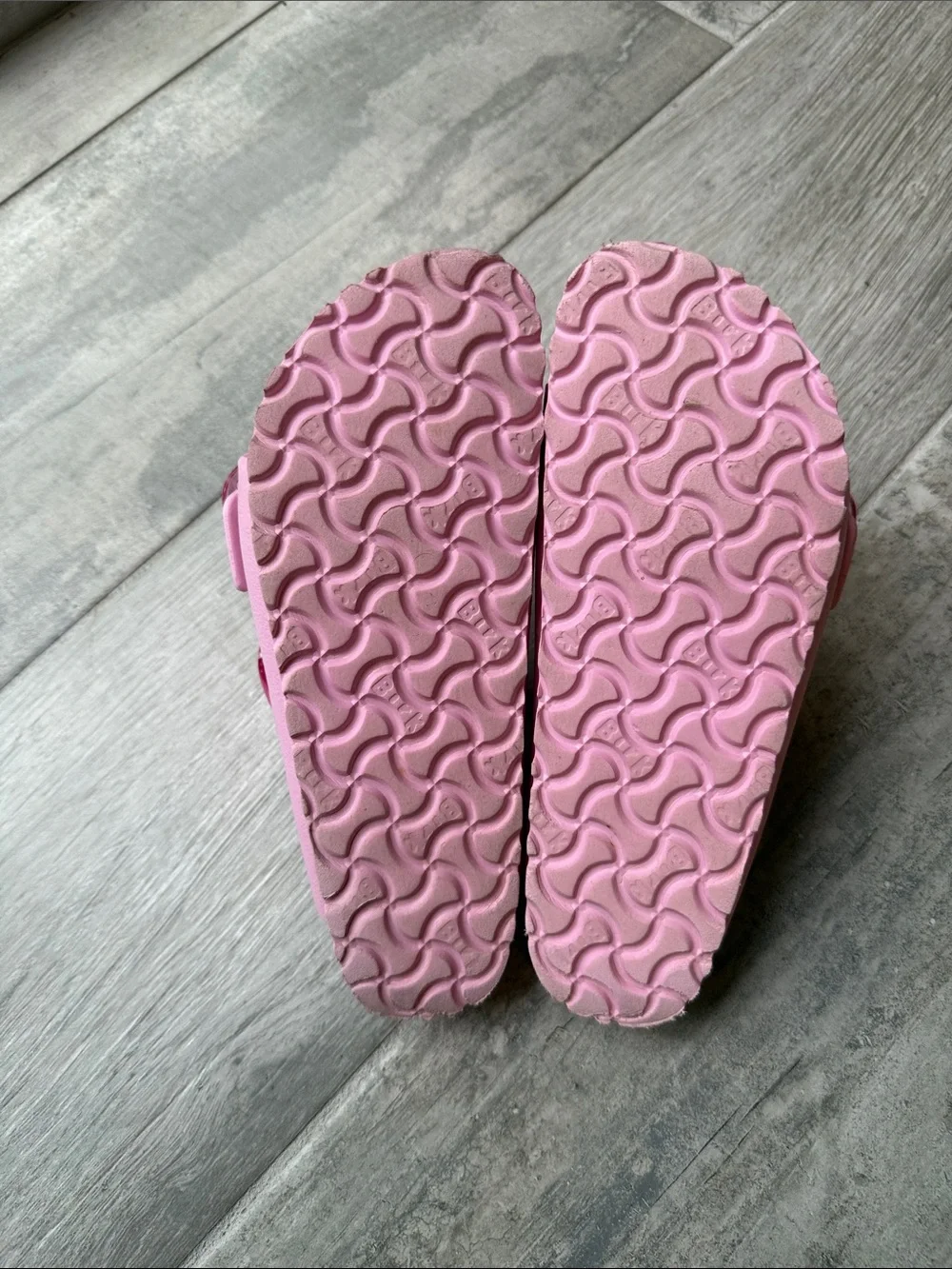Birkenstock Kids Pink Double-Strap Slide Sandals with Pink Buckles